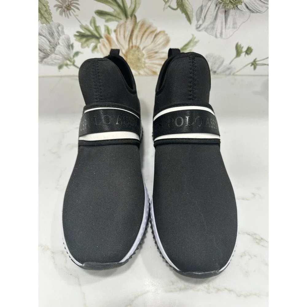 U.S. Polo Assn Wome's Black SlipOn Sneakers Casual Athletic Walking Shoes Sz 8.5